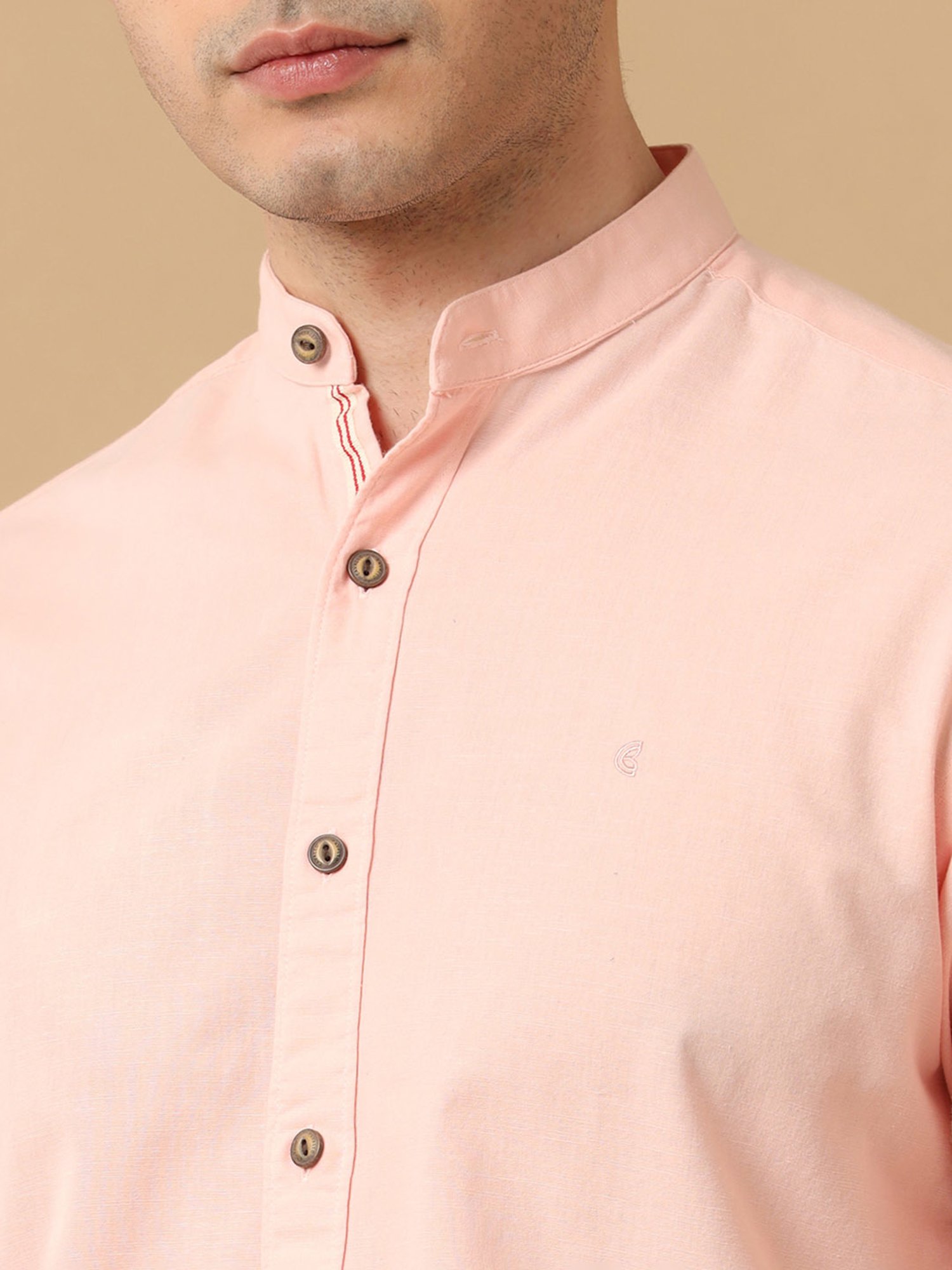 CAVALLO by Linen Club Pink Contemporary Fit Shirt