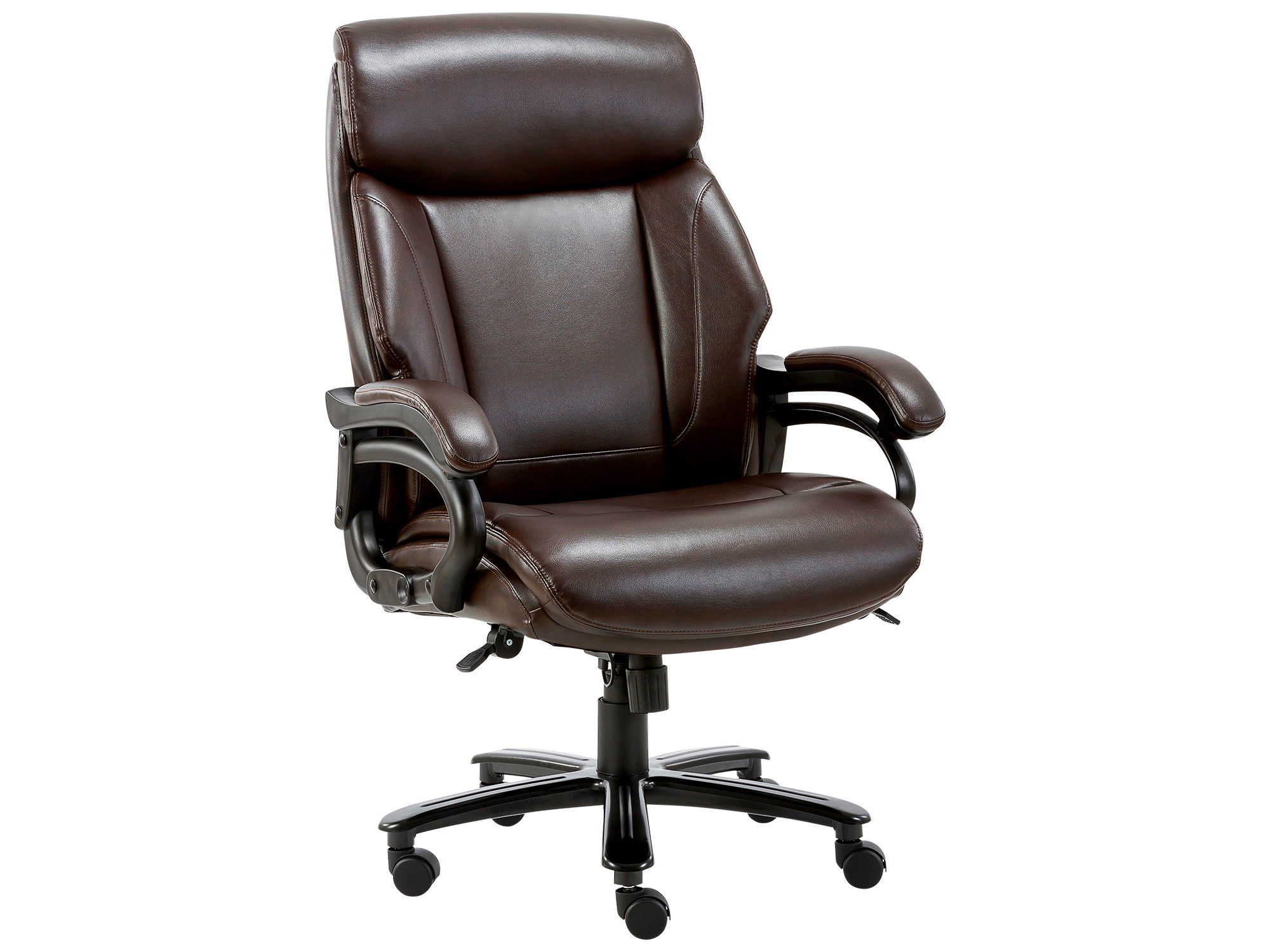 High Back Big & Tall 400lb Ergonomic Bonded Leather Office Chair - Executive Desk Computer Swivel Chair - Heavy Duty Metal Base, Adjustable Tilt Angle with Lumbar Support