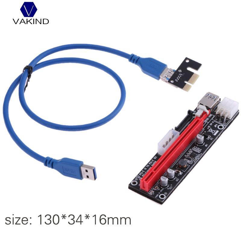 PCI-E PCIE PCI Express 1X To 16X With 4pin 6pin 15pin Extension Riser Card With USB3.0 Adapter Cable 60cm For GPU Miner Riser