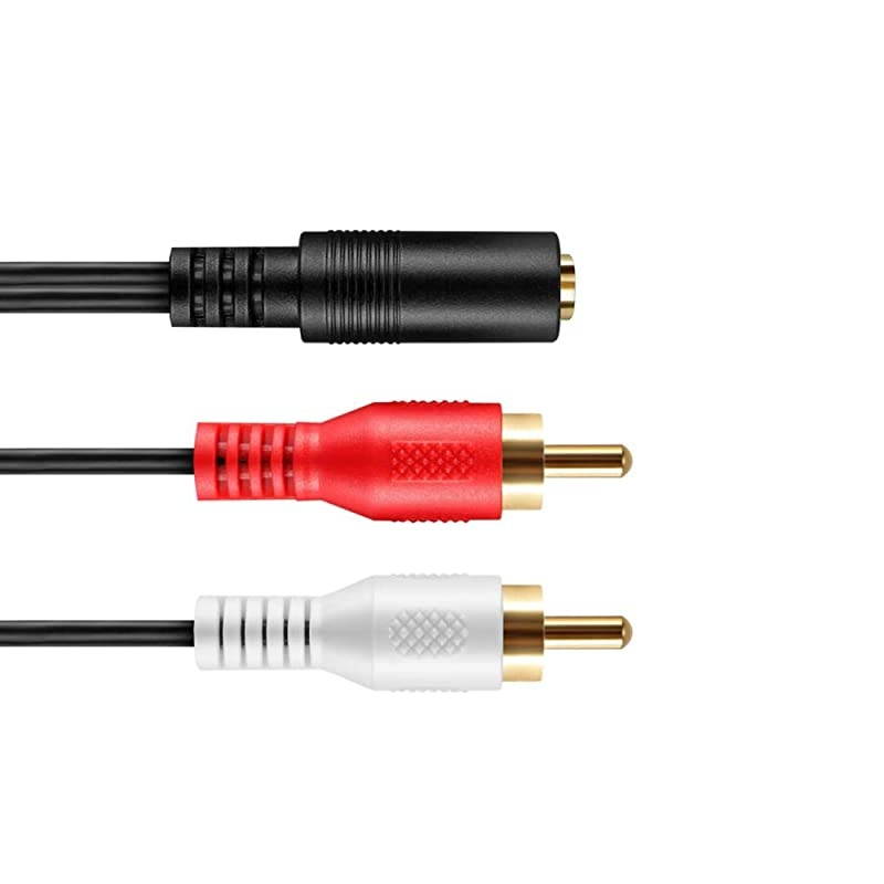 2 Pack 35mm to RCA Stereo Audio Cable Adapter BiDirectional AUX Auxiliary Male Headphone Jack Plug Y Splitter to LeftRight 2RCA Male Connector Plug Wire Cord