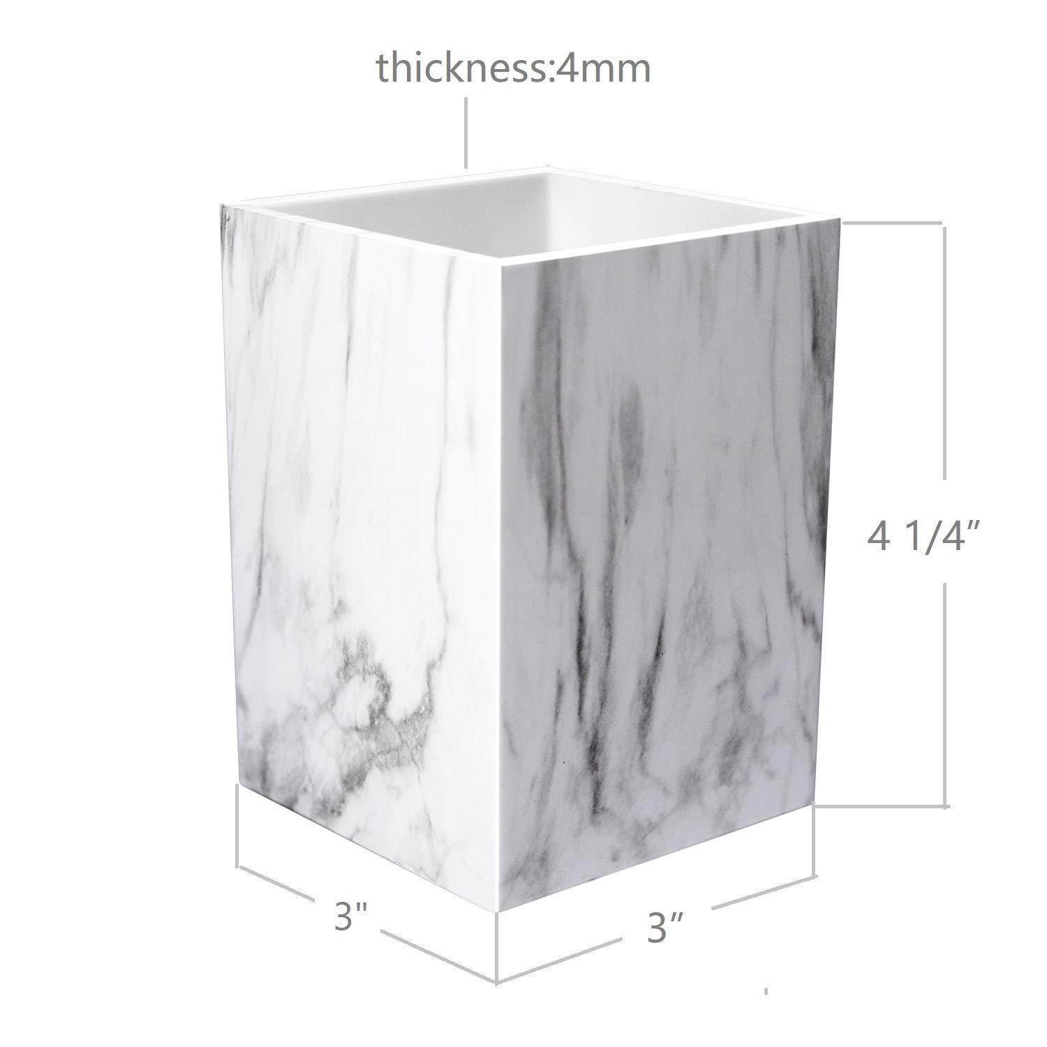 UNIQOOO Marble Print Desk Pen and Pencil Holder Case Box with Fashionable Modern Design in Elegant Matt Finish- Beautiful Stationery for Daily Use in Office, Classroom, Home, Great Xmas Gift Idea