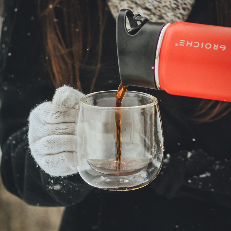 GROSCHE FRESNO Double Walled Glass Cups, Set of 2, 9.2 fl oz each