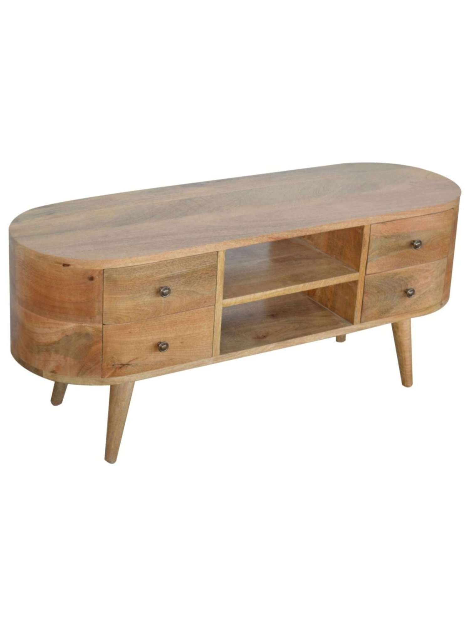 Artisan Furniture Brown Rounded Entertainment Unit (Natural Oak-ish Finish)