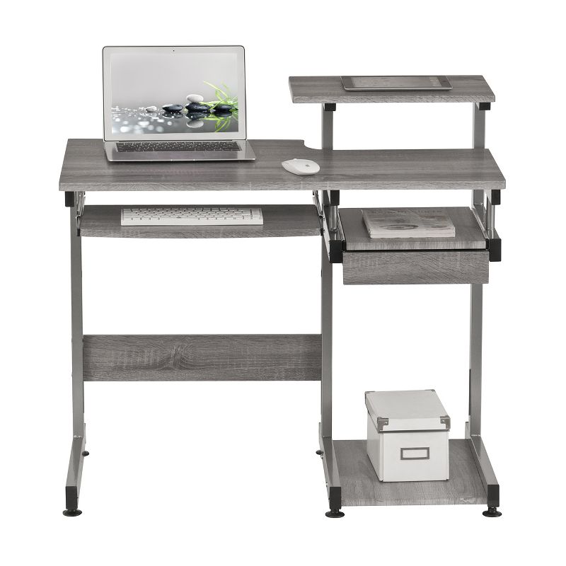 Complete Computer Workstation Desk Gray - Techni Mobili