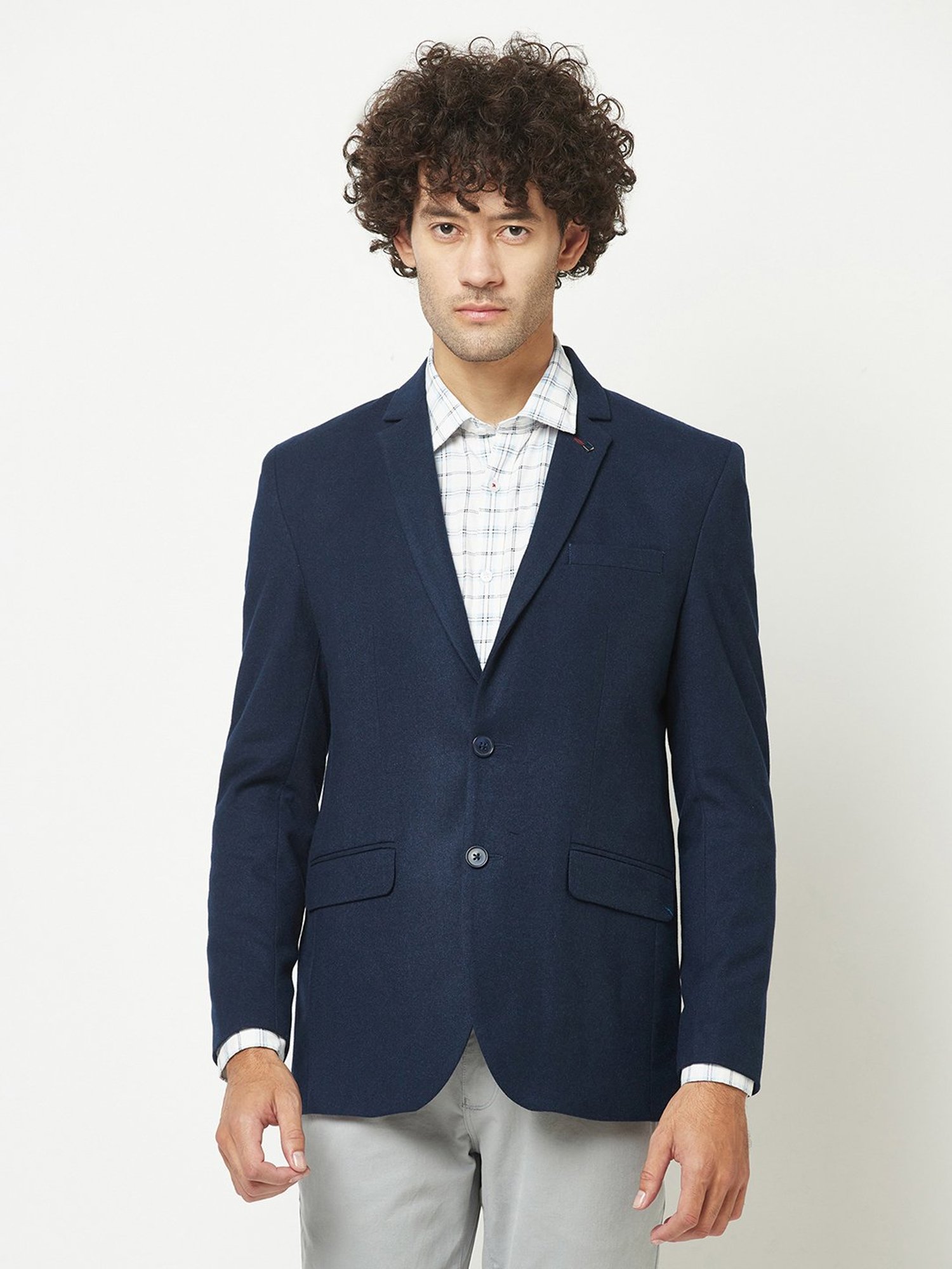 Crimsoune Club Navy Regular Fit Notch Lapel Blazer