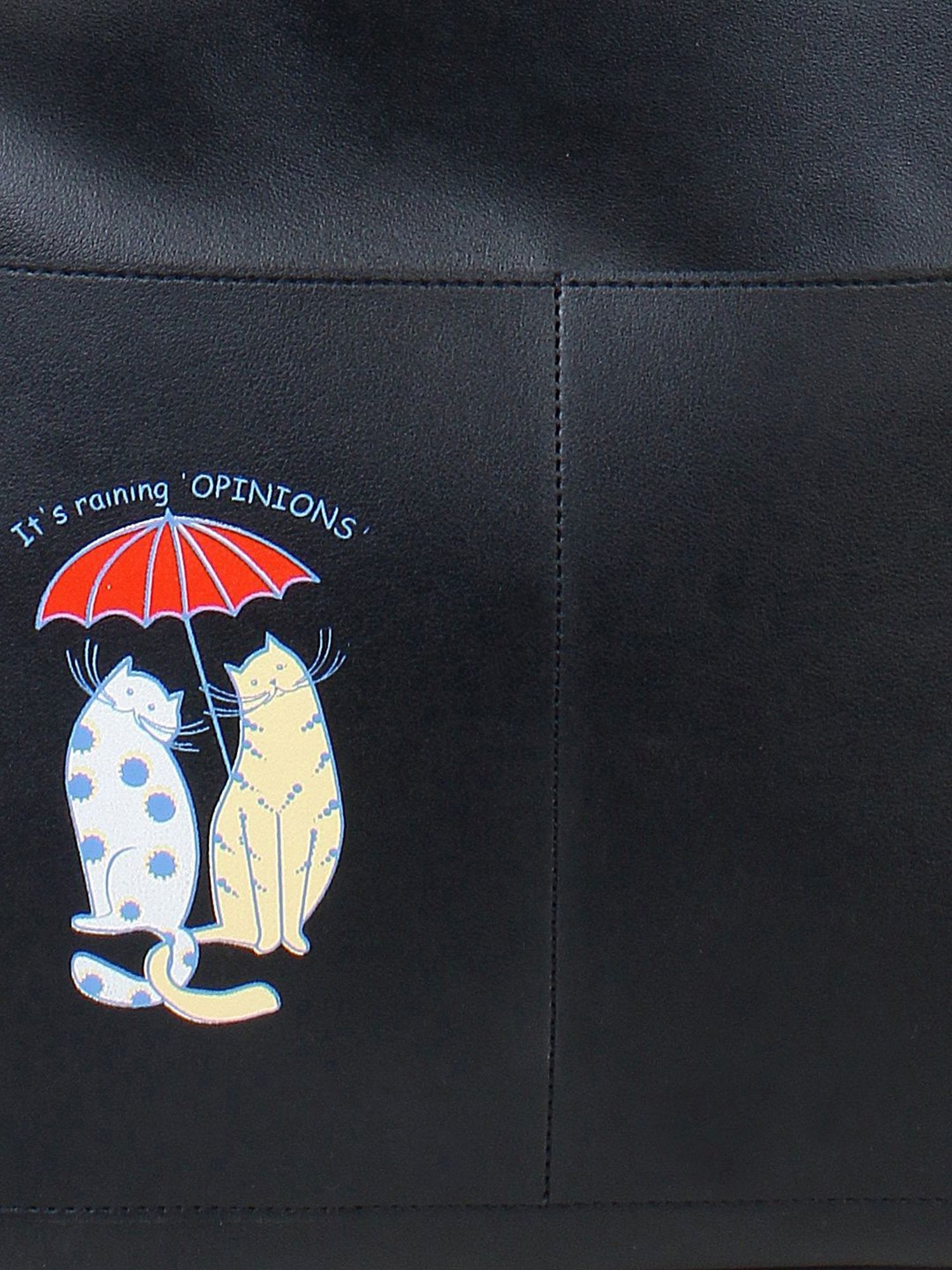 Spice Art Black Solid Large Tote Handbag