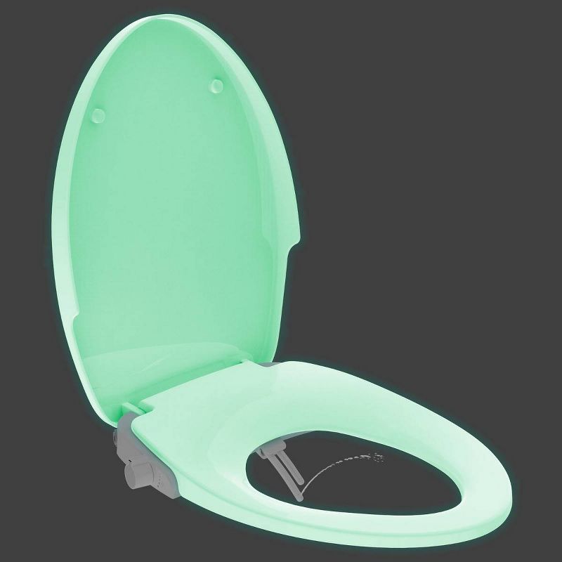 Night Glow Non-Electric Double Nozzle Spray Bidet Seat For Elongated Toilet White - evekare