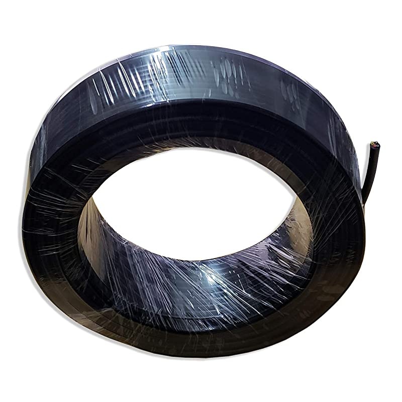 22 AWG Gauge Wire/Cable RVV 4 Conductor Bare Copper for Video Intercom Cable/Video Door Phone Wire/Alarm Security Burglar Cable Wire,Extension Cord/Lines,Black Outer Jacket