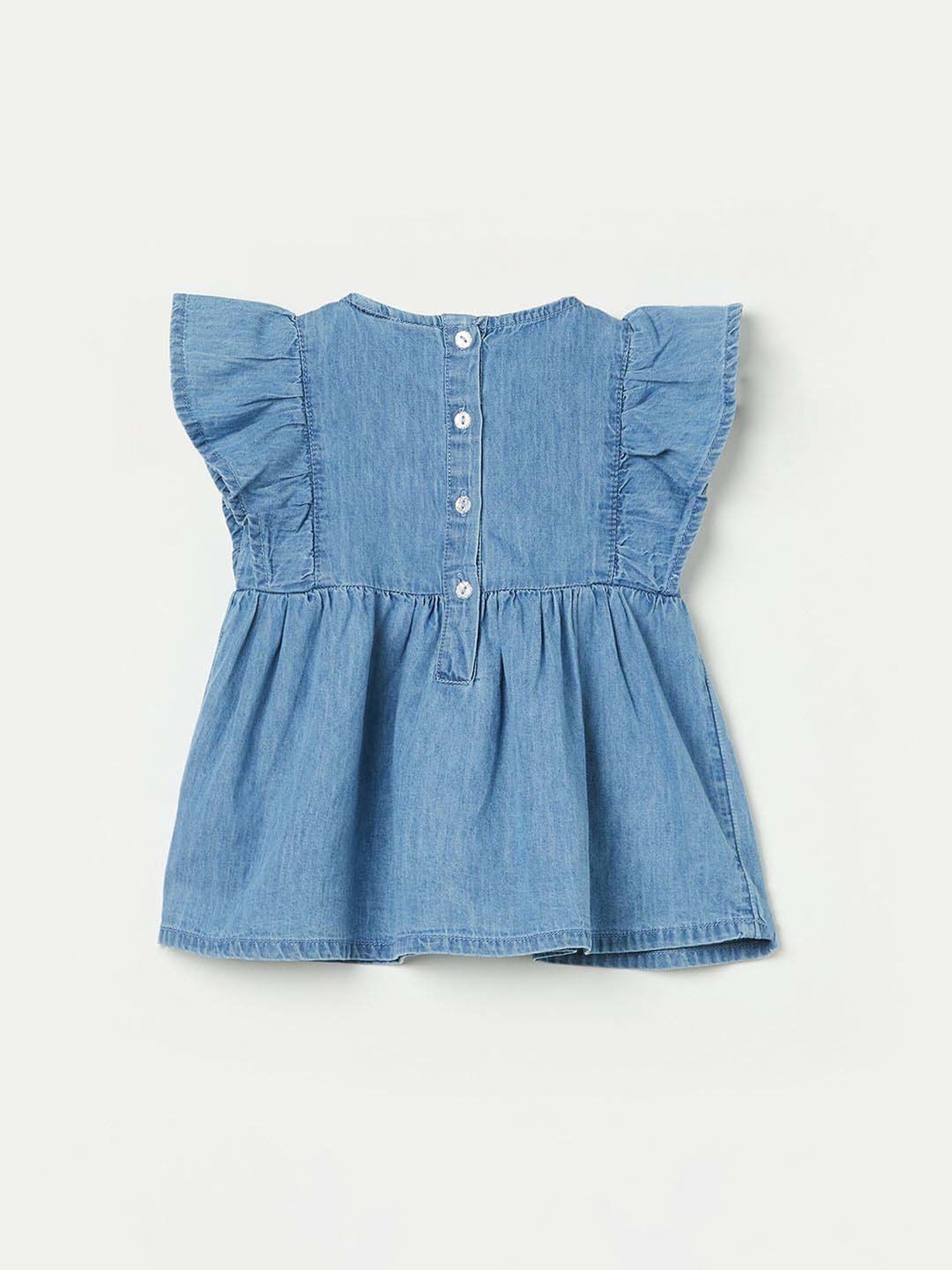 Juniors by Lifestyle Kids Mid Blue Cotton Casual Woven Top