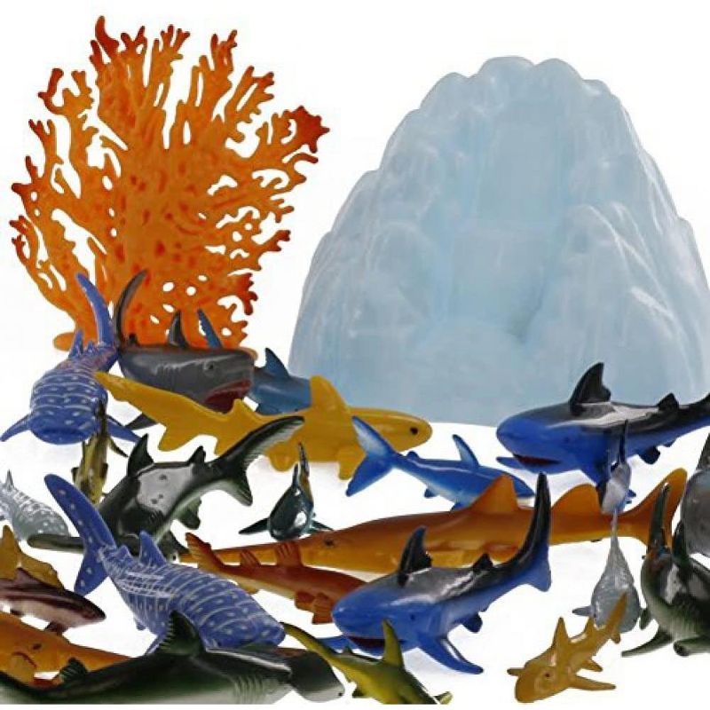 Hingfat Deep Sea Fake Fish Action Figure Toy Playset, 41 Pieces