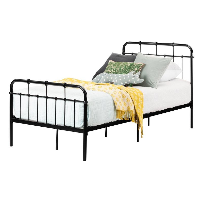 Twin Cotton Candy Metal Complete Bed   Black  - South Shore