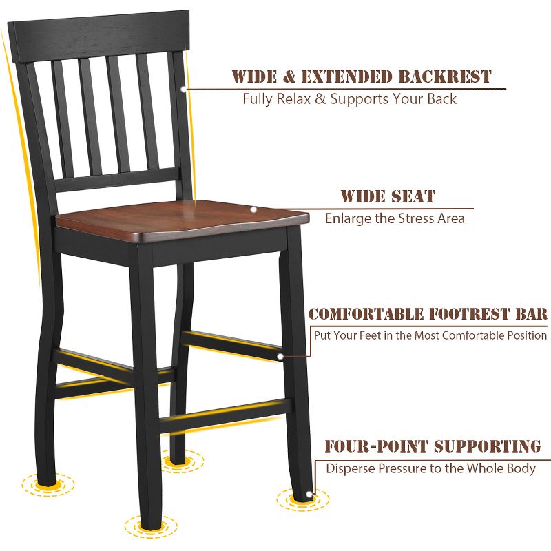 Ladder Barstool Seat Black - Riverstone Furniture Collection