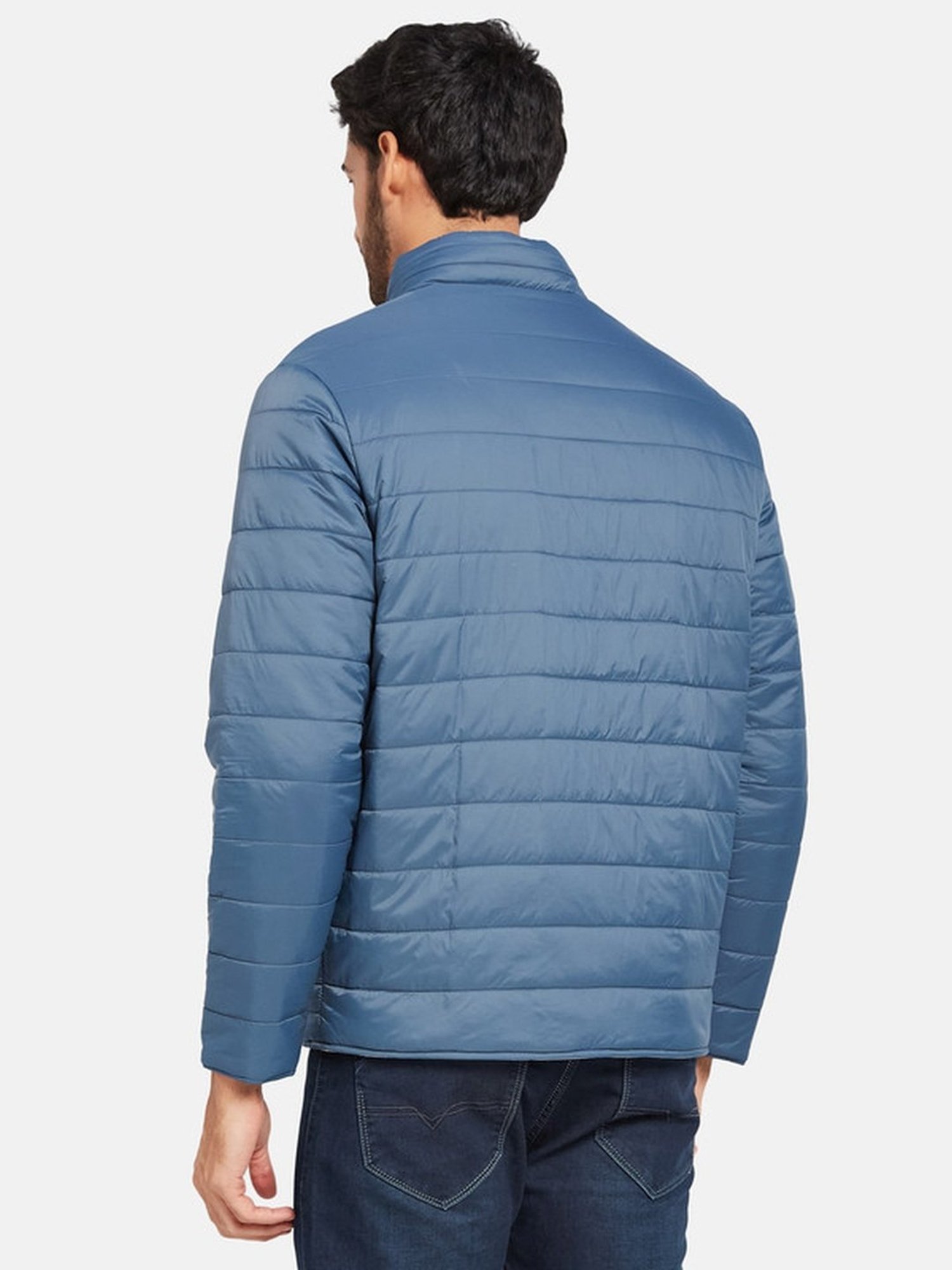 METTLE Teal Regular Fit Quilted Jacket