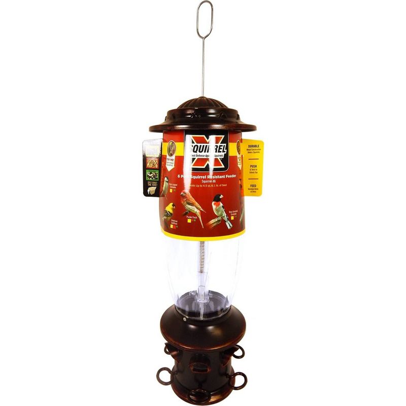 Droll Yankees Oil Rubbed Squirrel X6 Proof Bird Feeder - Bronze