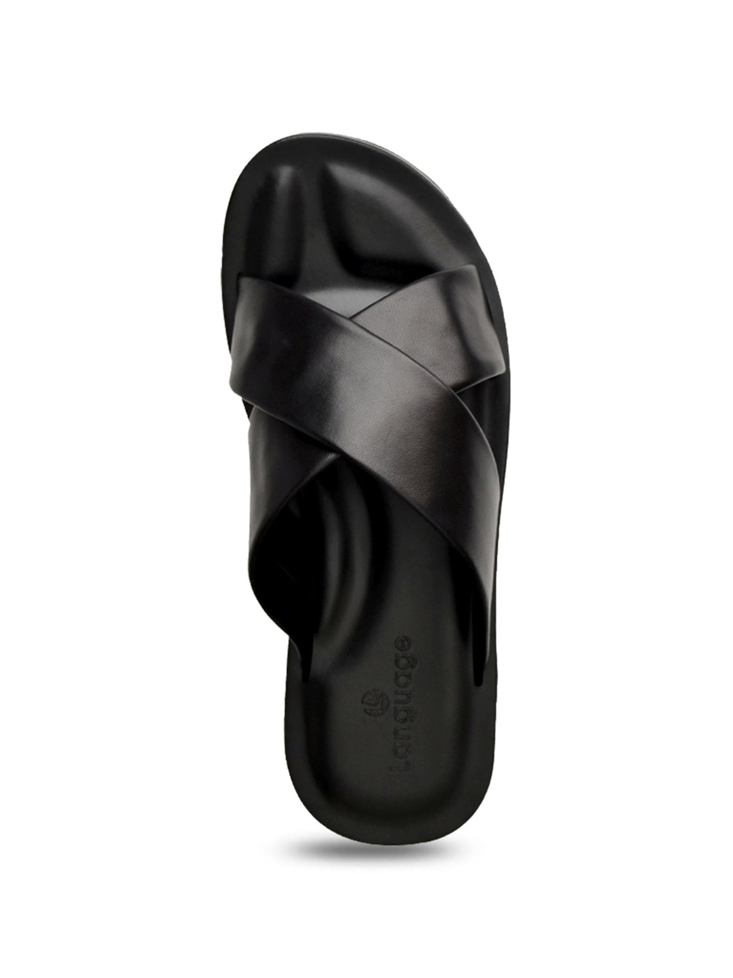 Language Shoes Men's Ben Black Cross Strap Sandals