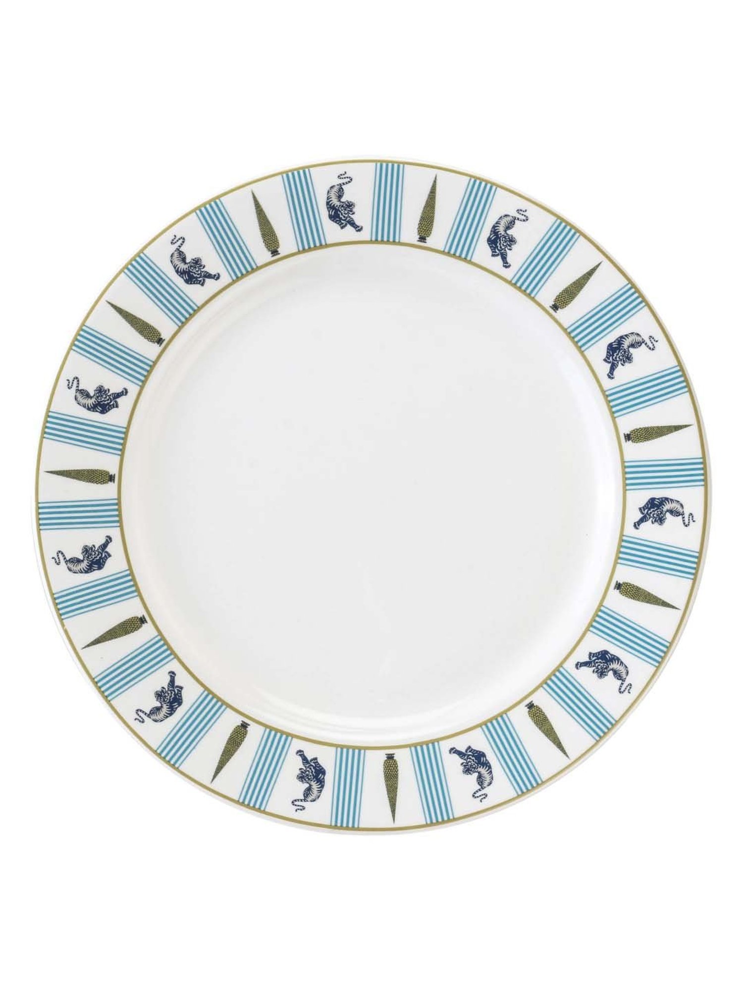 India Circus Multicolor Ceramic Dinner Plate - Set of 1