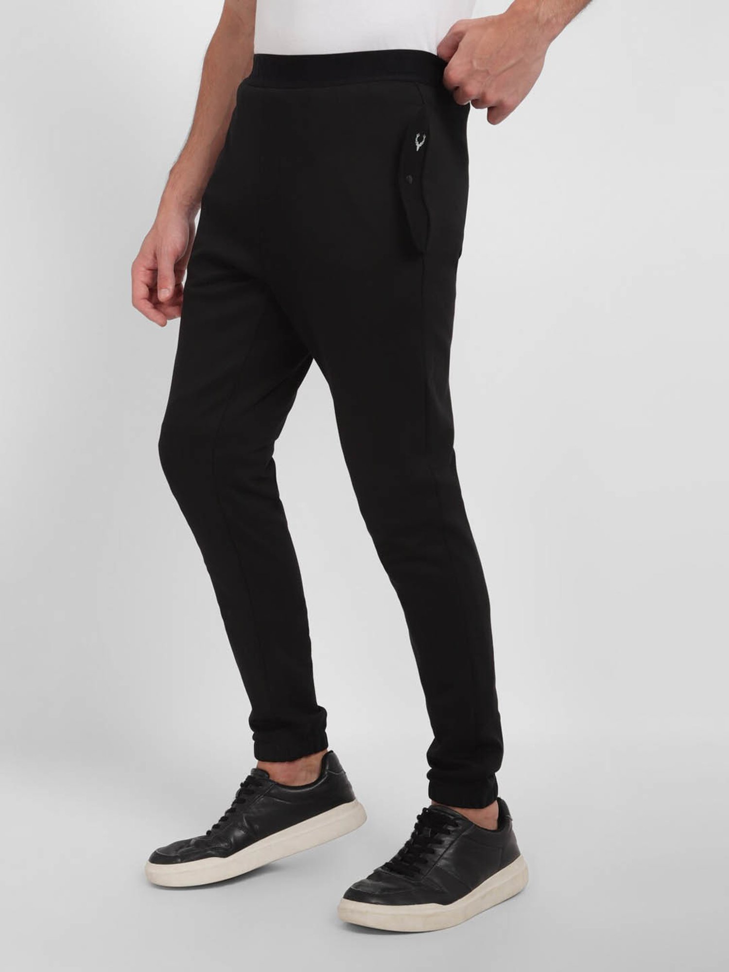 Tribe by Allen Solly Black Cotton Regular Fit Joggers