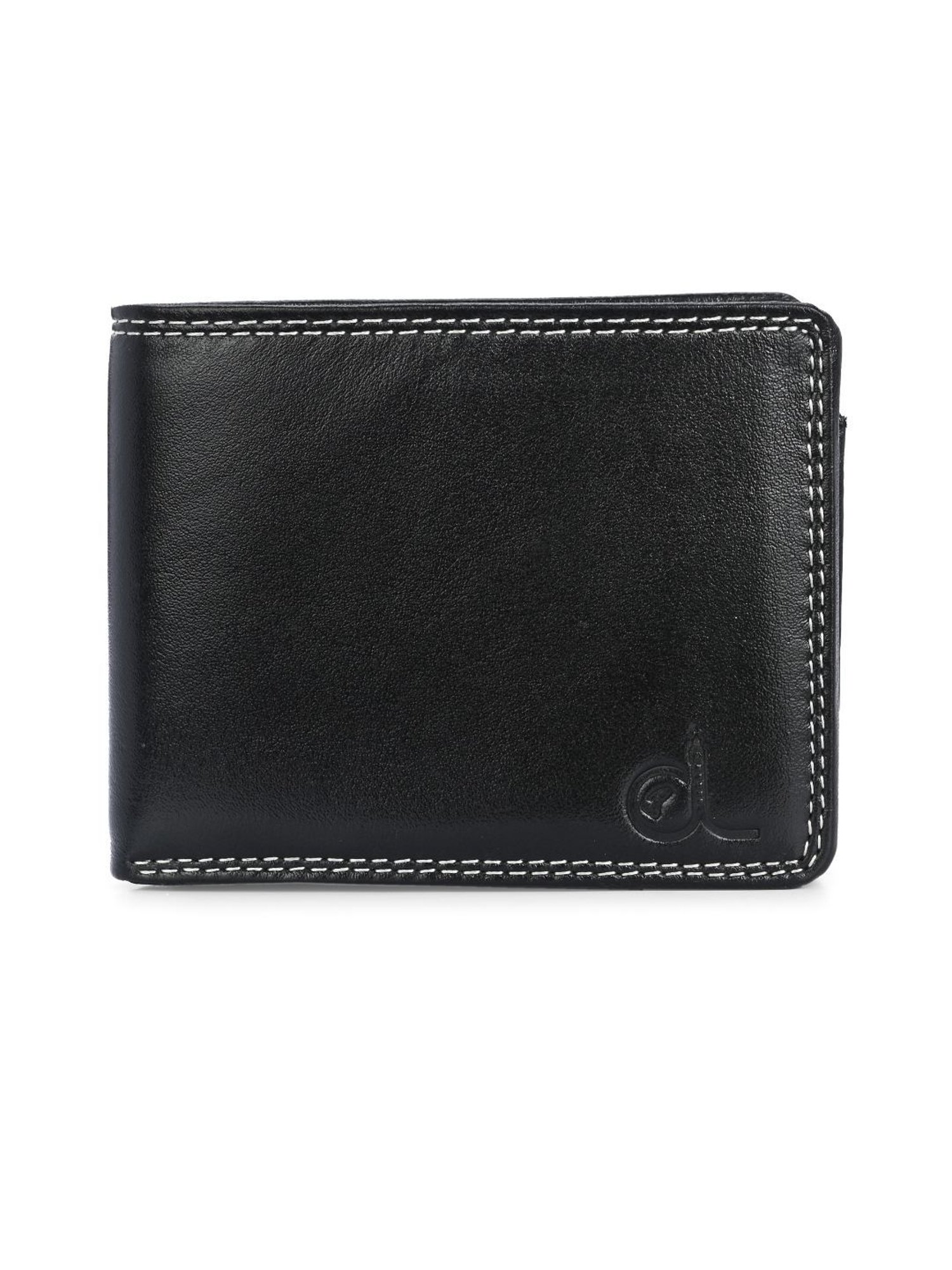 Clog London Black Leather Small Bi-Fold Wallet for Men