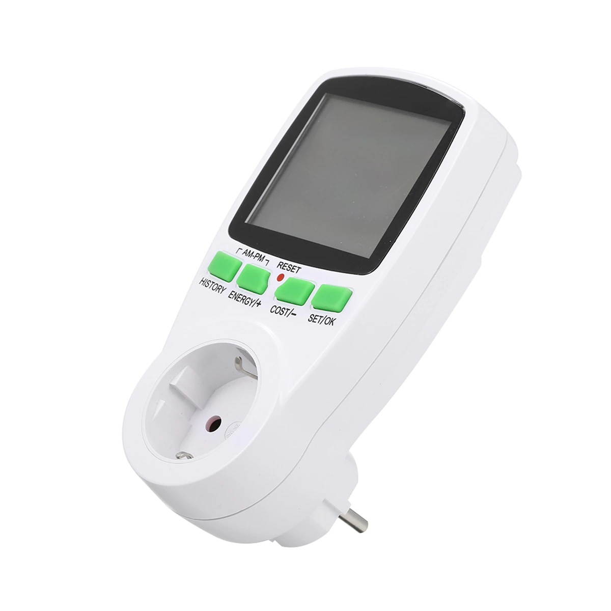 EU Plug Plug-in Digital  Energy Monitor Power Meter Electricity Electric Usage Monitoring Socket