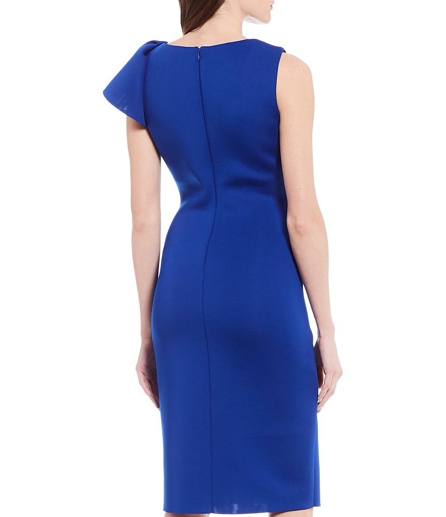 Eliza J 3D Ruffle Sleeve Scuba Sheath Dress