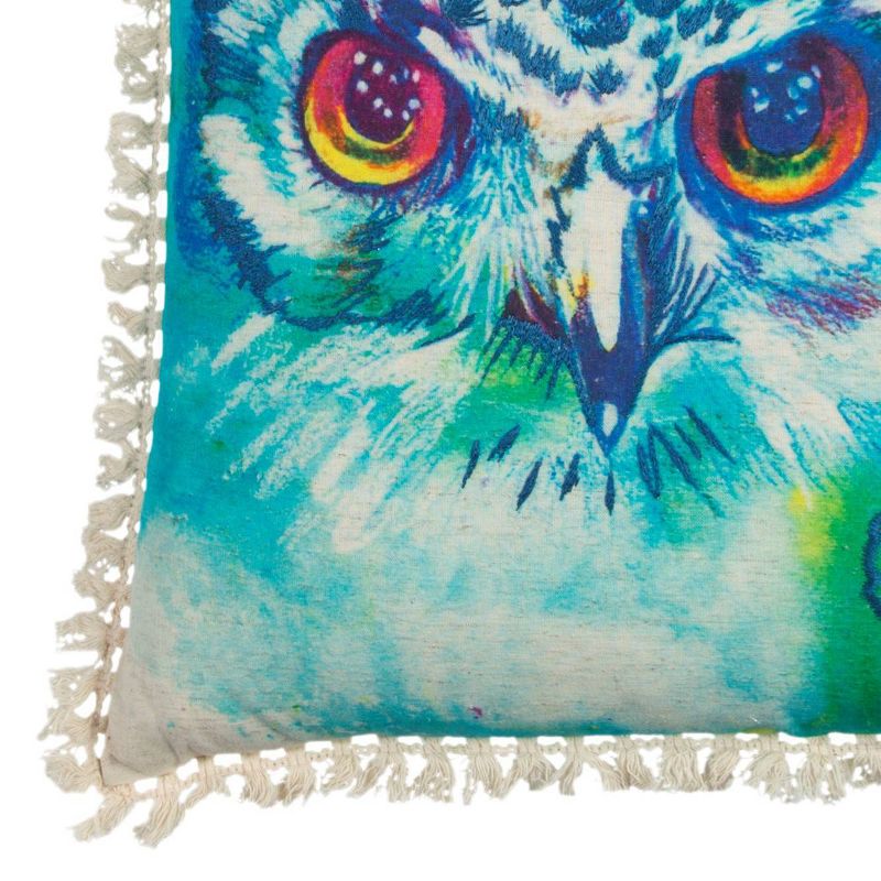 Rizzy Home Owl Throw Pillow Blue
