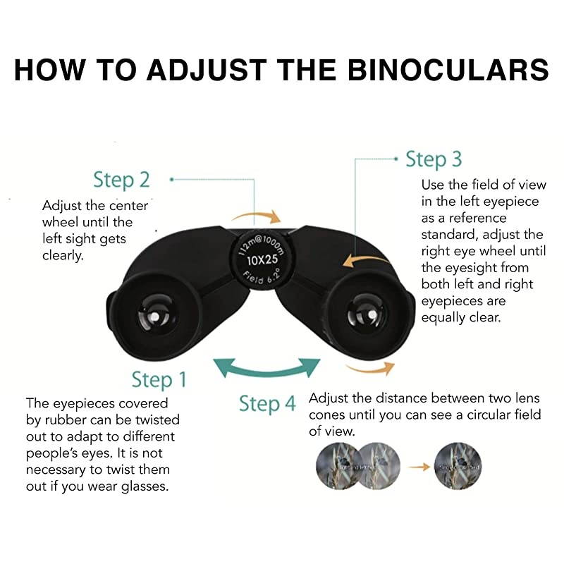 10x25 Compact Binoculars for Adults and Kids Small Binoculars for Concerts Bird Watching Hunting Travel and Sports Games