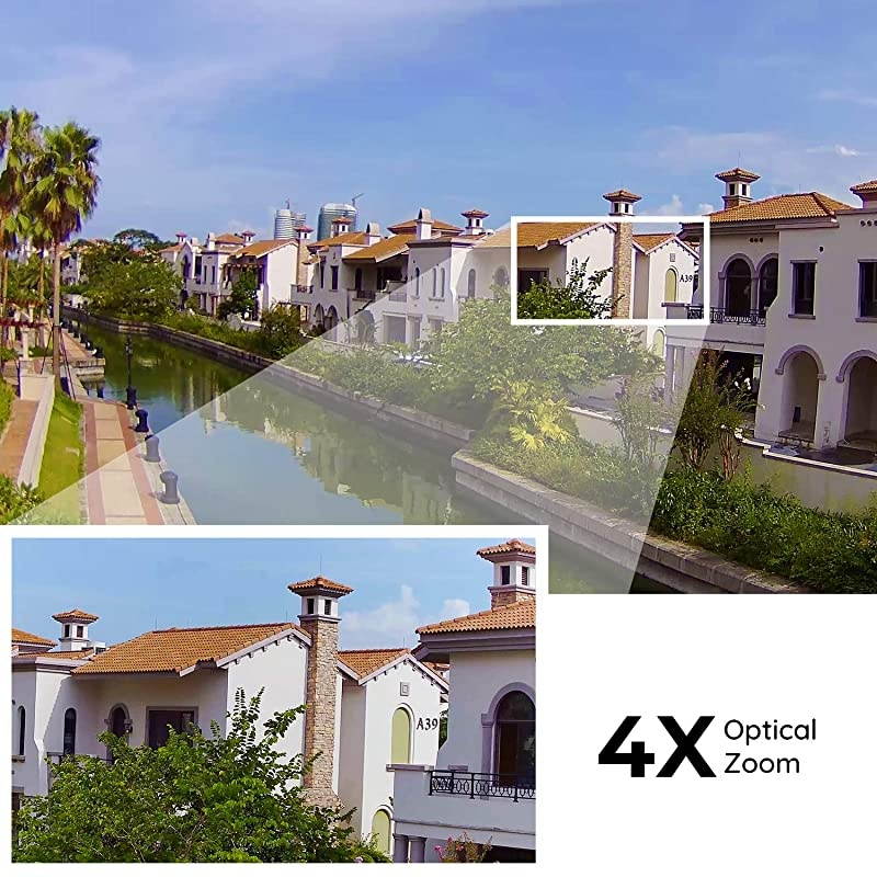 PoE Camera 5MP Super HD 4X Optical Zoom Outdoor Indoor Video Surveillance Work with Google Assistant, IP Security IR Night Vision Motion Detection with Phone App RLC-511