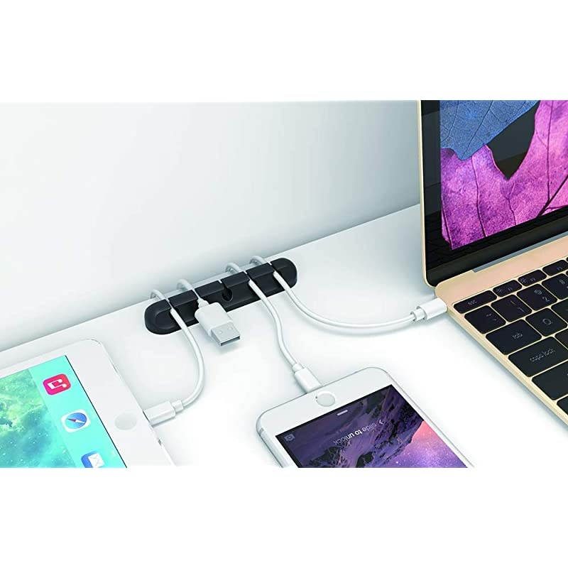 2 Pack Cable Clips  Cord Organizer 5 Slots 6mm Sticky Cable Clips Adhesive Destop Cable Drop for Charging Home Office Cubicle Car Night Stand Desk Accessories