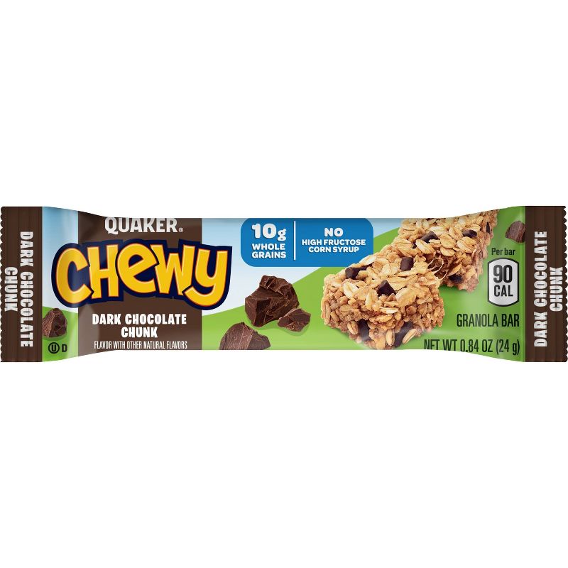 Quaker Chewy Dark Chocolate Chunk, Peanut Butter Chocolate Chip & S'mores Granola Bars Variety Pack - 18ct