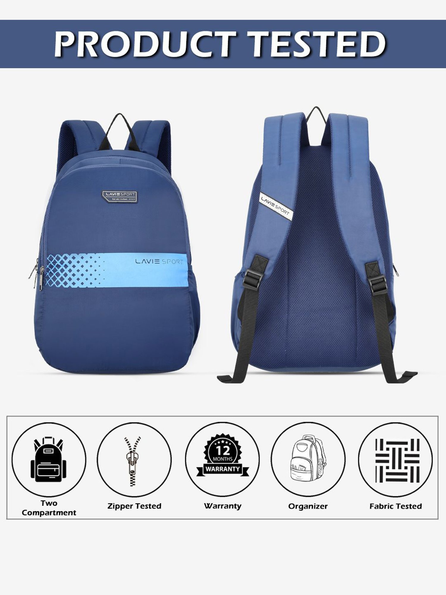 Lavie Sport Speedo 23L College Backpack For Boys & Girls|Men & Women (Navy)