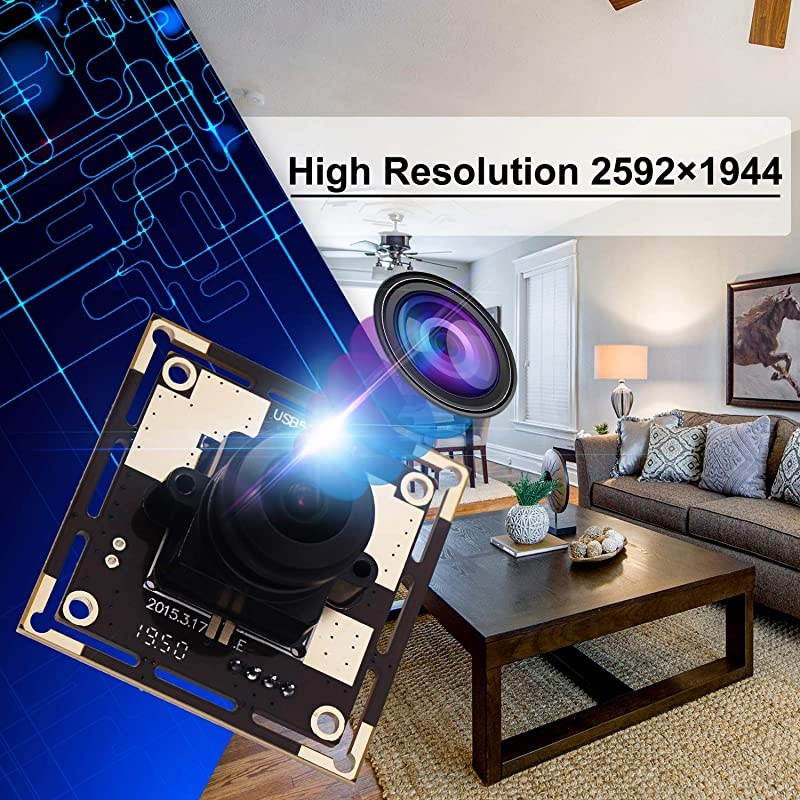 Megapixel USB Camera Module with 170 Degree Fisheye Lens Wide Angle HD 292X1944 USB Webcamera with CMOS OV640 Sensor USB with Camera Machine Vision Mini Webcam for Windows Mac Andriod Linux