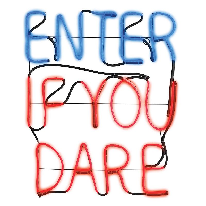 20 "Halloween Enter If You Dare Glow Light Sign