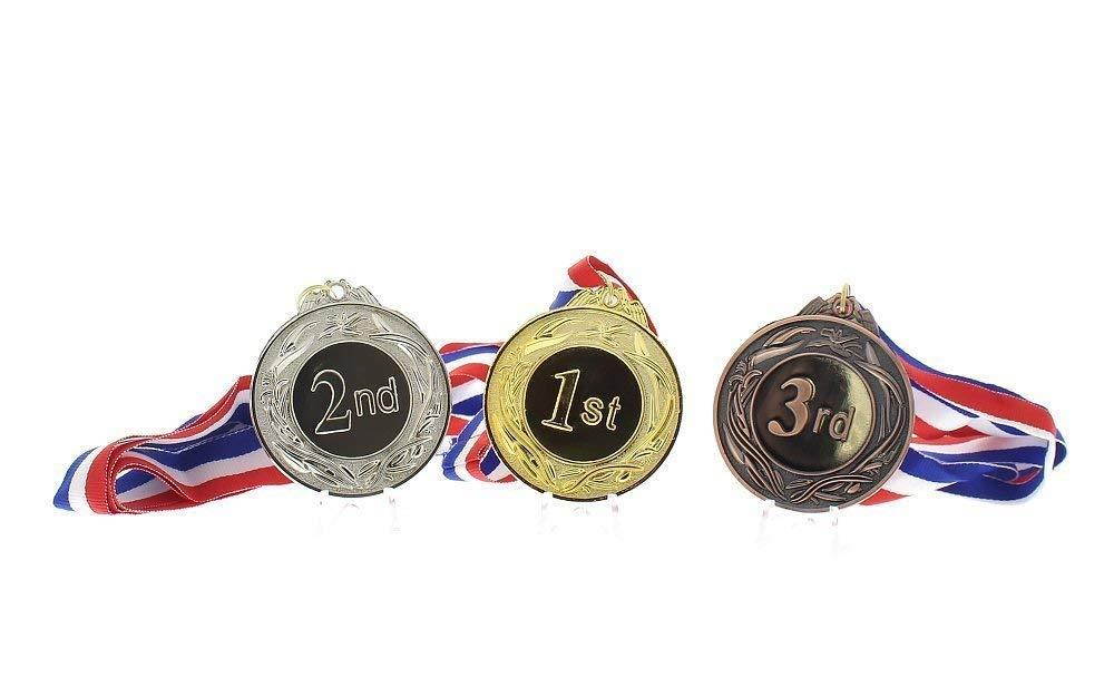 Juvale Gold Silver Bronze Award Medals - Olympic Style Awards Contests, Games, Shows, Competitions - 6 Pc Set