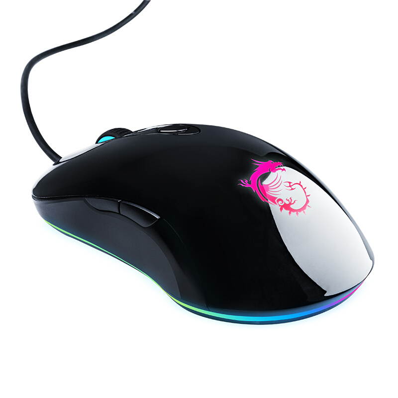 MSI DS102 RGB Gaming Mouse, Wired, RGB Streamer Faith Dragon Soul Light Gaming Mouse, Custom Macro, 10000DPI