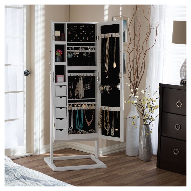 Lola Cheval Mirror/Jewelry Wardrobe Black - Powell Company