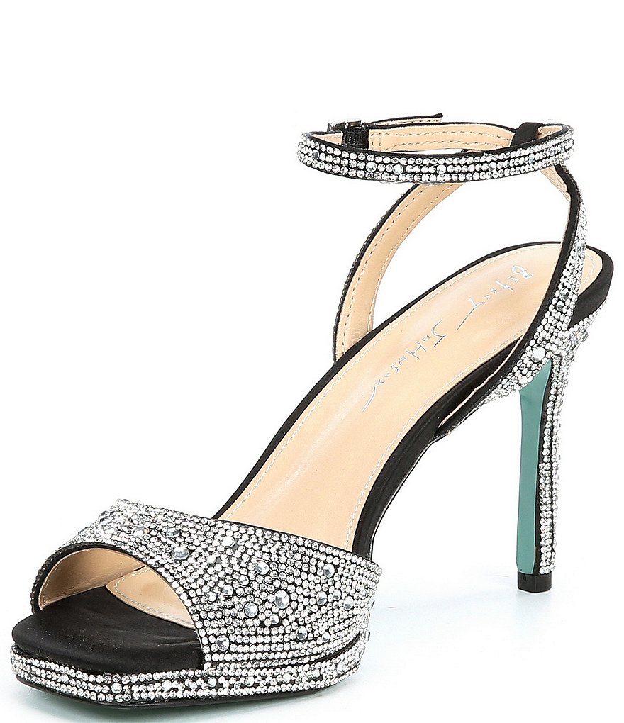 Blue by Betsey Johnson Suni Rhinestone Ankle Strap Dress Sandals