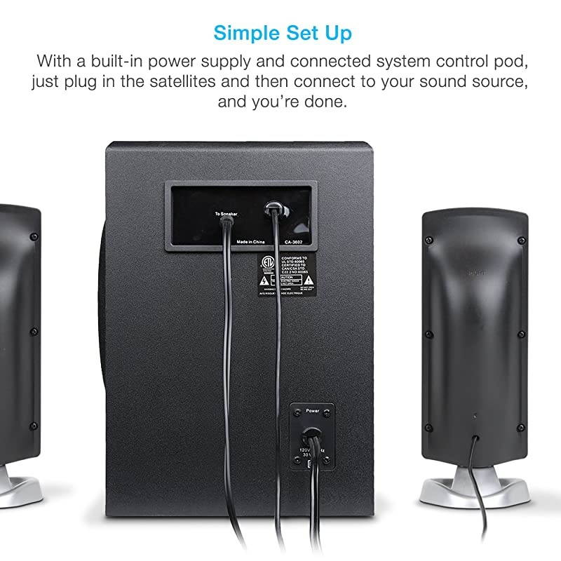 CA3602a 62W Desktop Computer Speaker with Subwoofer Perfect 21 Gaming and Multimedia PC speakers