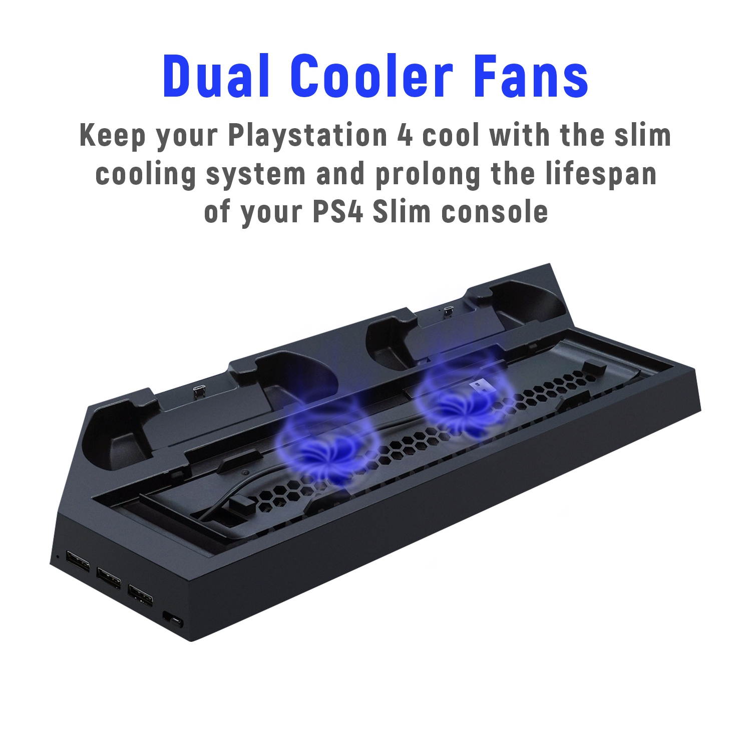 DOBE Vertical Charging Stand With Extra USB Ports for PS4/Slim/Pro (TP4-023B)