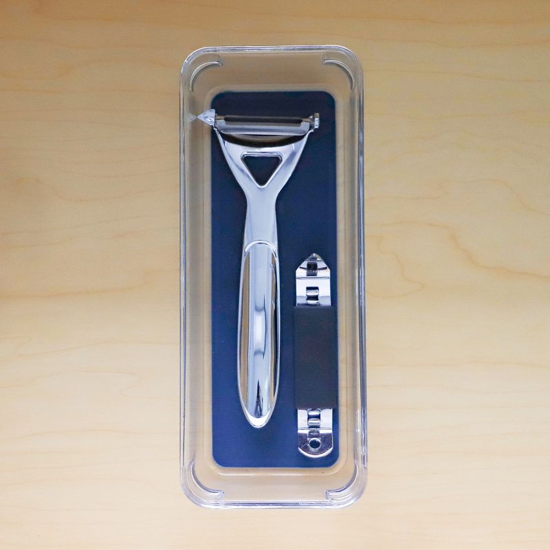 Michael Graves Design 9.25" x 3.75" Drawer Organizer with Indigo Rubber Lining