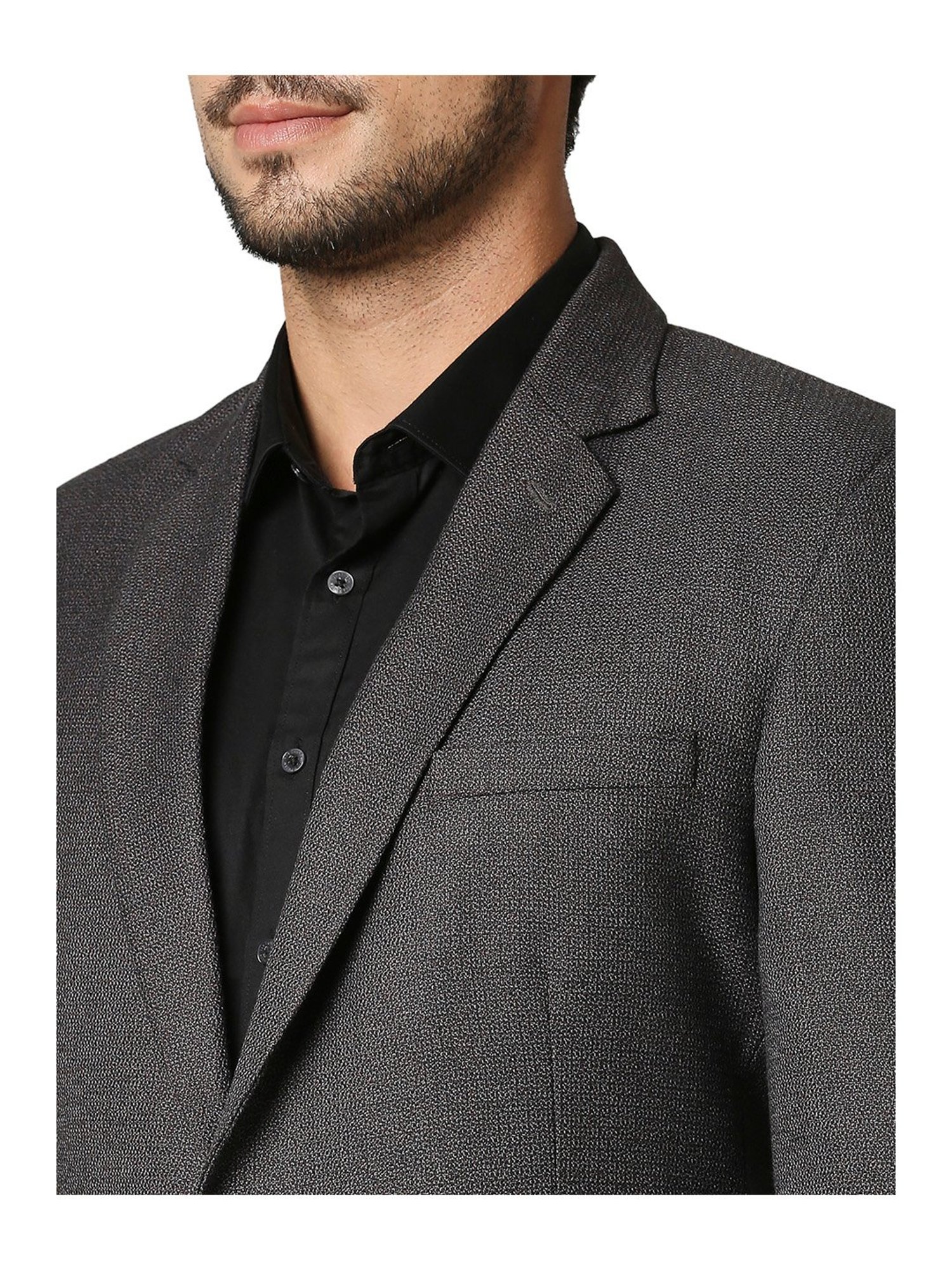 Raymond Dark Grey Textured Blazer