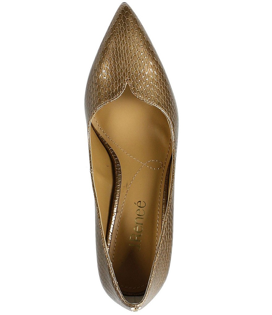 J. Renee Abigaile Patent Embossed Snake Print Pumps