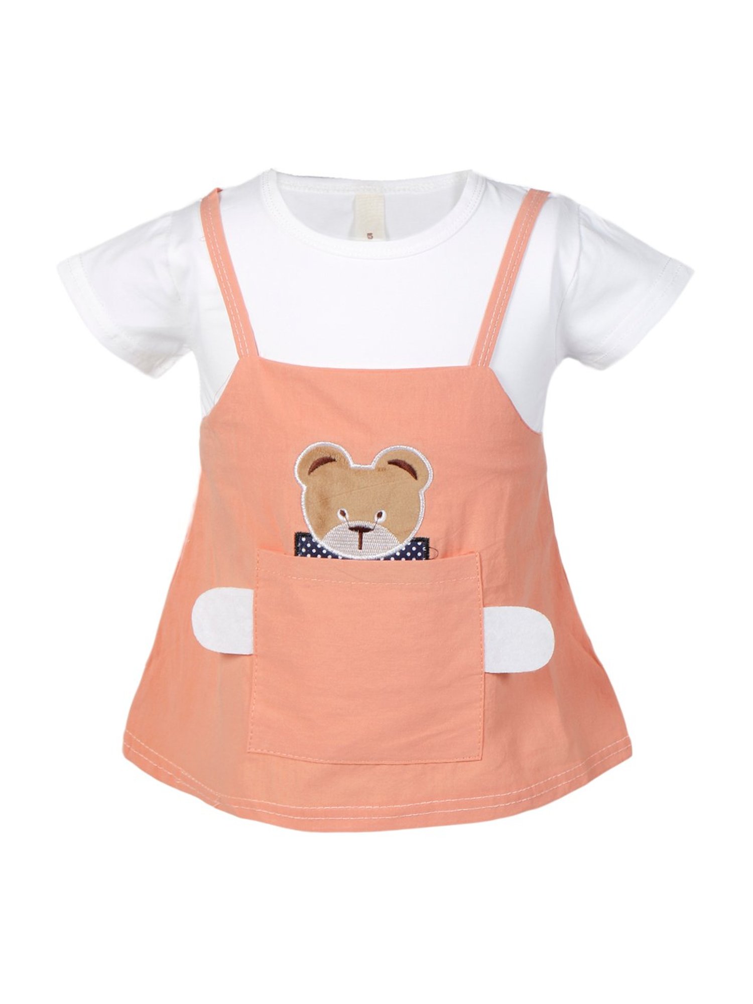 Passion Petals Kids Peach Printed Dress