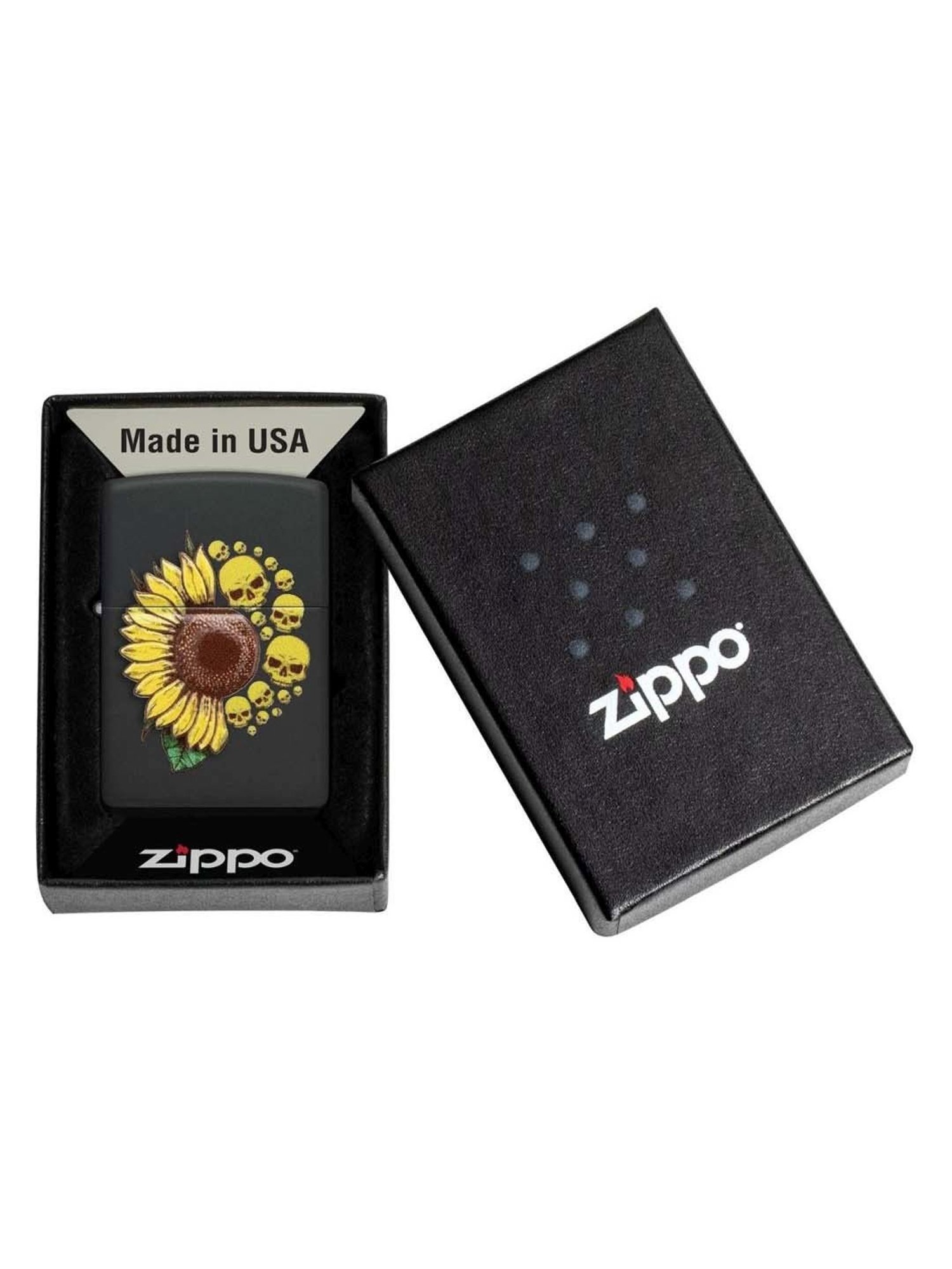 ZIPPO Black & Yellow Brass Windproof Pocket Lighter
