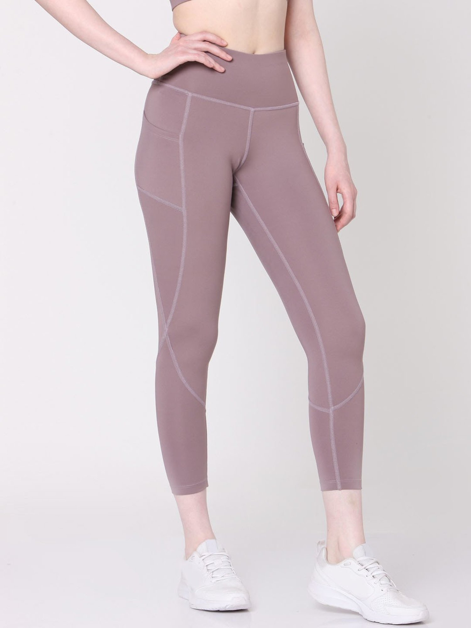 SILVERTRAQ Mauve Relaxed Fit Leggings