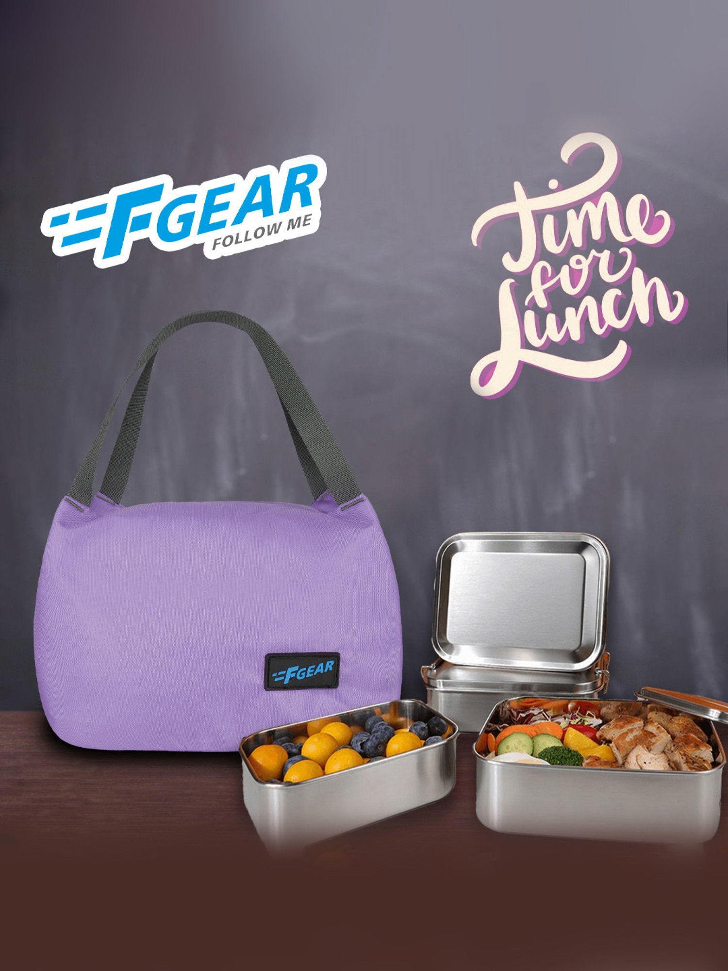 F Gear Tidbit Lavender Medium Lunch Bag