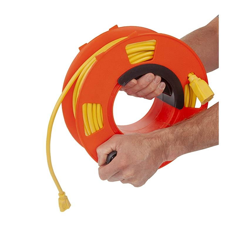 KW110 Cord Storage Reel with Center Spin Handle 100FeetOrange