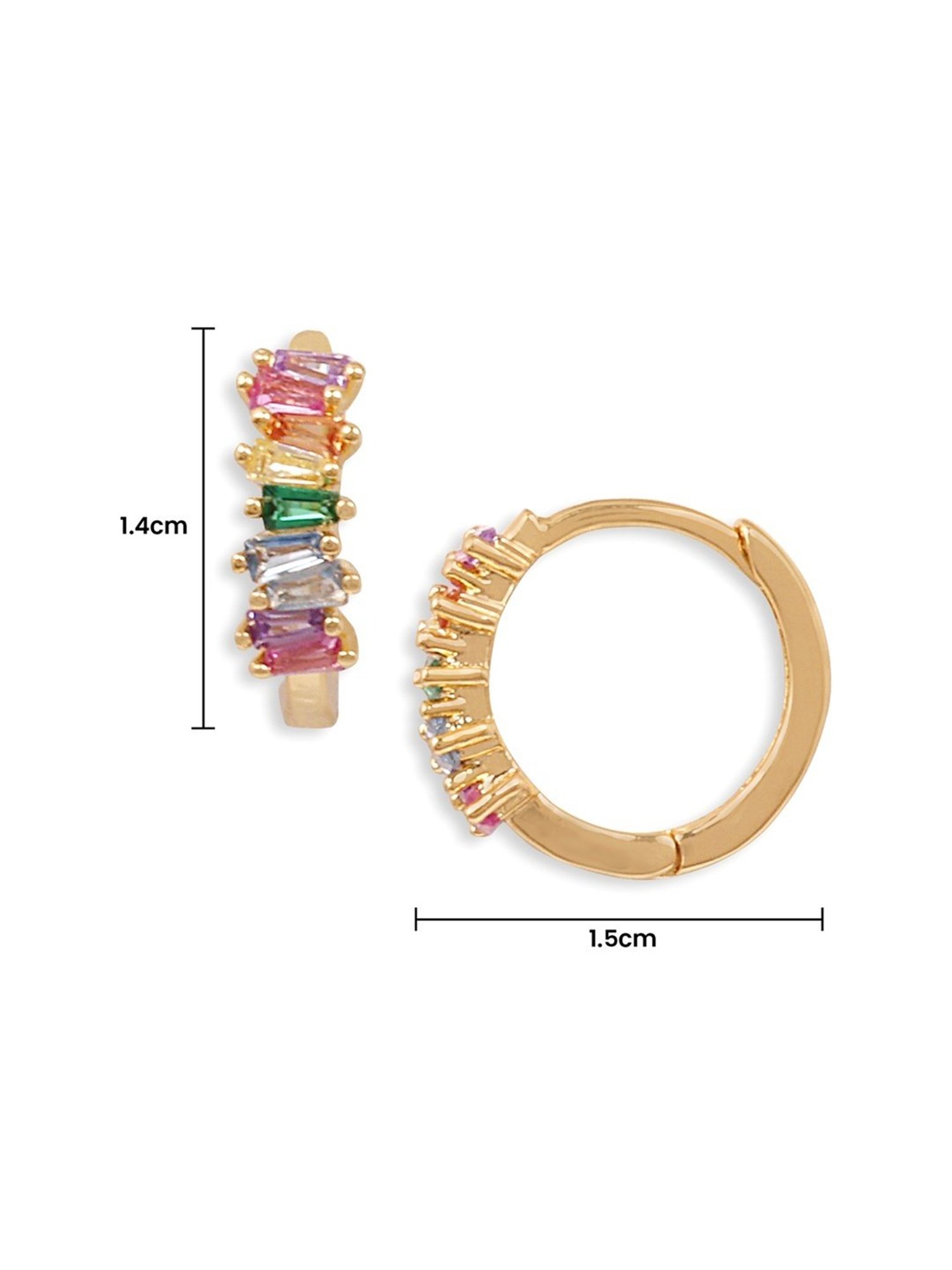 The Real Effect London Sonah Gold Multicoloured Hoop Earrings