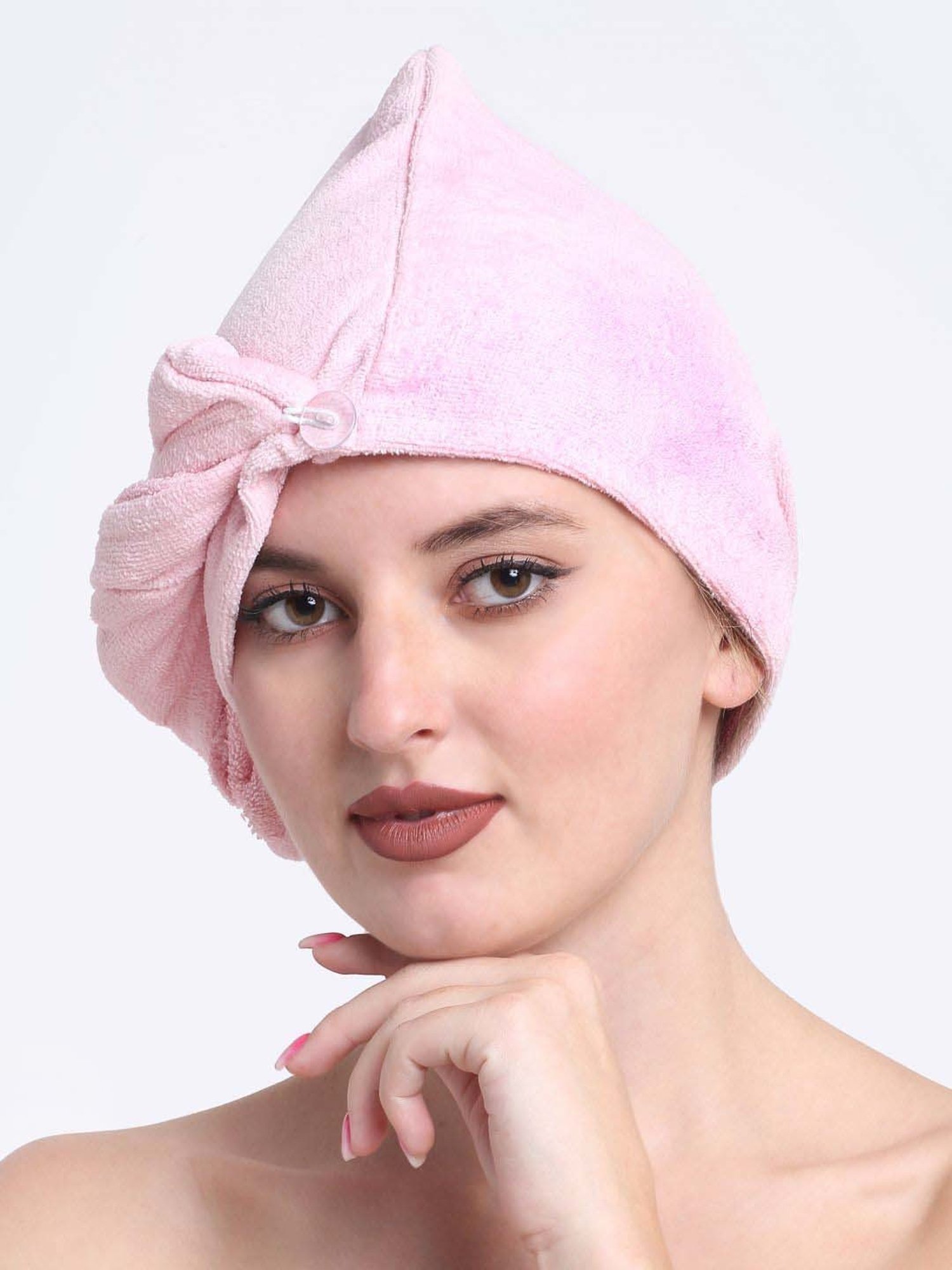 Creeva Luxury Baby Pink Cotton 380 GSM Hair Wrap
