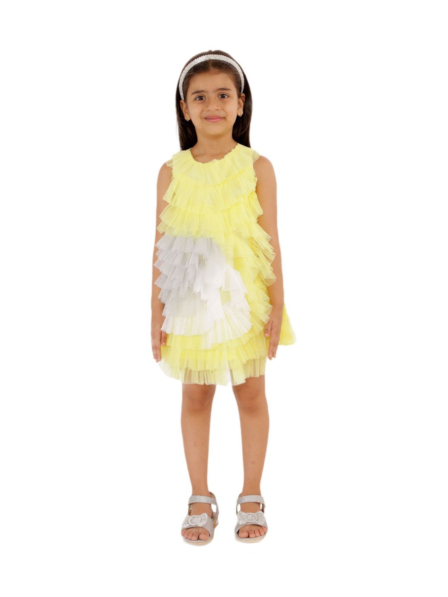 KidsDew Kids Yellow Solid Dress