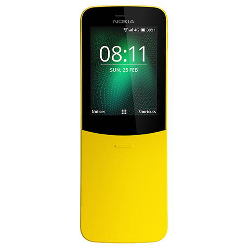 Nokia 8110 4G (2018) Single-SIM 4GB (No CDMA, GSM only) Factory Unlocked 4G/LTE Smartphone - Yellow